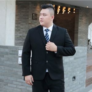 🔥 Kualiti Yang Diketengahkan 🔥Large Size Suit Mens Thin Style Plus Fat Fatty Business Formal Jacket Wedding Dress Professional Wear Spring Saiz Besar Saman Lelaki Nipis Bahagian Ditambah Tambah Besar untuk Meningkatkan Lemak Pakaian Form