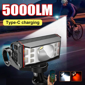 Upgraded 5000LM Bicycle Light 2600mAh Bike Headlight Flashlight Handlebar USB Charging MTB Road Cycling Highlight Power Display