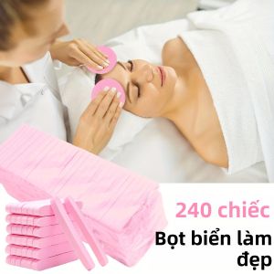 240 Miếng Bông Tẩy Trang Nén Dùng Cho Rửa Mặt Tẩy Tế Bào Chết Và Tẩy Trang Làm Từ Mút Polyurethane