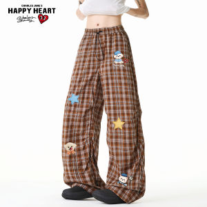 CHARLES JANGS HAPPY HEART | American Dog Pattern Wide Leg Pants Straight Cut