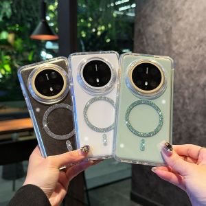 Applicable to Huawei Mate70pro mobile phone case glitter magnetic suction Pura70 high transparency and non-slip all-inclusive 8 protective case premium h260709