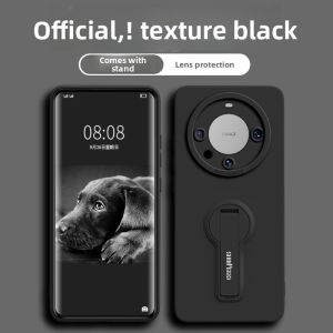 GGUU | New Huawei Mate60 Pro Silicone Case With Stand Female Version Liquid Silicone Anti-Fall Protection Compatible With Mate70 And Pro Series