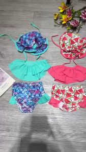 Đồ bơi bé gái 2 mảnh áo xếp tầng quần váy đuôi cá size từ 1 tuổi đến 5 tuổi chất liệu thun lạnh BINSPORTS BB059