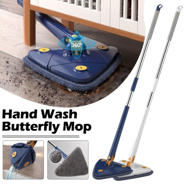 Cây Lau Nhà, Chổi Lau Sàn Trần Nhà Tường Kính Hình Tam Giác Đa Năng Tự Vắt Thông Minh Xoay 360 Độ Mẫu Mới 2022