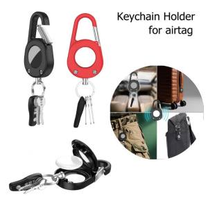 Holder Case for AirTag Anti-Lost Protective Cover with Keychain Carabiner Outdoor GPS Tracker Secure Holder for Keys Backpack