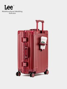 Lee | Password-Protected Red Bridal Luggage 24in