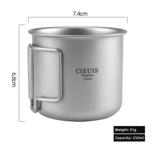 CIEUIS | Travel Titanium Foldable Camping Mug