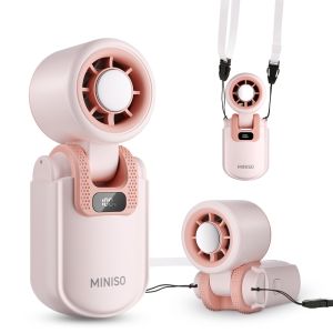 Miniso | Quạt Mini Có Thể Gập Lại MINISO Với Màn Hình Thông Minh Động Cơ Không Chổi Than 17000RPM Quạt Cầm Tay Làm Mát Bằng Đá Yên Tĩnh 2400mAh Dành Cho Phòng Ngủ Văn Phòng Du Lịch