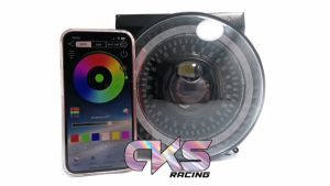 Headlamp LED 7 Inch Model Bulat RGB APP Headlamp 7 Inch Mobil Motor Harley Jeep Waterproof KENZO