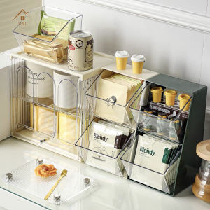 DXL Coffee Capsule Storage Box Acrylic Tea Bag Organizer Rack Office Desktop Tea Room Transparent Cup Mug Display Rack