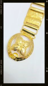 ส่งด่วน - ราคาถูกงานไทยท์นาน ยาว 40 นิ้ว เข็มขัดโบราณลายอินเดียสีทองล้วนแบบตัน 1 ข้อ แขร่งแรง ทนทาน