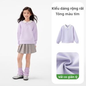 Semir | Áo Hoodie Nữ Dễ Thương Thêu Hình Chó Cổ Trái Phân