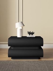 LL Meja Nakas Kayu 2 Laci Bedside / Lampu LED Smart Sensor Nakas Minimalis / Bedside Meja Samping