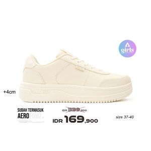 Aerostreet 37-40 Leona One Tone Natural Natural Natural - Sepatu Sneakers Casual Sport Pria Wanita Aero Street