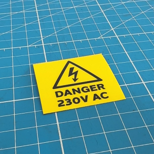 Danger Electric Shock High Voltage. Safety Sticker Label. Danger Caution Warning. 230V 240V 400V 415V 11kV AC Current