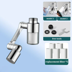 Universal 1080° Free Rotation Faucet Extender Robotic Arm Splash-Proof Tap Aerator Water Outlet For Kitchen Bathroom Sink