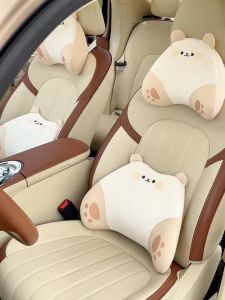 Gối Tựa Đầu Và Tựa Lưng Chất Liệu Cao Su Non Hình Thỏ Hồng Hoạt Hình Dễ Thương Cho Xe Hơi