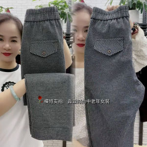 Spring 2025 Womens Slimming Harem Pants High Waist High Elastic Casual Fashion Carrot Pants Versatile Long Straight Leg Trousers