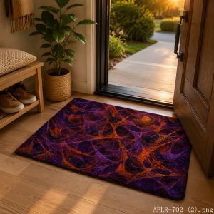 VIKAMA Halloween Spider Web and Bat Rug Soft Non-Slip Porch and Entryway Decorative Rug Entryway Mat Home Decor