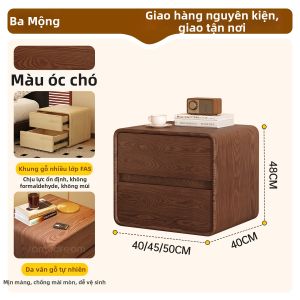 SAMEDREAM | Tủ Lưu Trữ Bên Cạnh Giường 2025 Gỗ Thật Nhỏ Phong Cách Cổ Điển Kem Hiện Đại Minimalist