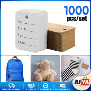 ★Same Day Shipping★ 1000Pcs Price Tags Hang Tag String Clothing Garment Tags Polyester String Tag Seal Clothing Printed Label Fasteners Snap Lock Clothes Label