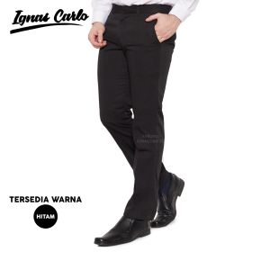 Celana Kerja Pria Kantor Merk Xellano Bahan Twill Casual Formal Modern Model Slimfit Panjang Hitam