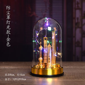 Shanghai Landmark Architecture Lighting Oriental Pearl Shanghai Tower Model Desktop Ornaments Tourist Souvenir Gifts