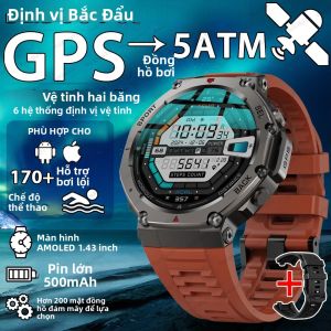 Đồng Hồ Thông Minh Quân Sự T-Rex 3 Tích Hợp GPS La Bàn Máy Đo Độ Cao Khả Năng Chống Nước 10ATM IP69K Màn Hình AMOLED Chức Năng Gọi Bluetooth