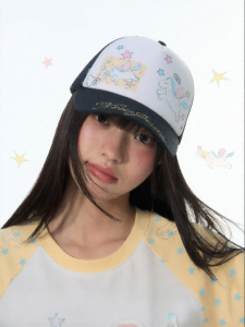 JNXS | Mũ Lưới Bóng Chày Hình Sừng Unicorn và Sao Cho Mùa Hè