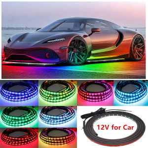 Angelila DC12V DC 24V RGB Car Truck Underglow Light Waterproof Flexible Strip LED Underbody Lights Car Led Auto Running Neon Light Decorative