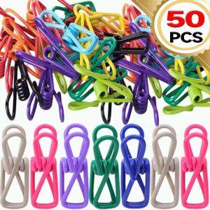 50Pcs Chips Bag Clips / Utility PVC Coated Steel Clip for Food Package / Small Colorful Bag Sealer / Multipurpose Clothespins / Files Holder Clamps