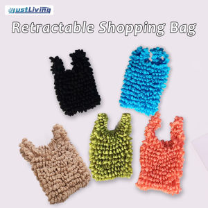 JustLiving Magic Stretch Tote Bag Retractable Shopping Handbag Handheld Pleated Bag Expansion Bag Portable Foldable Bag Shrink Storage Bag Eco Shopping Bag Large Capacity Reusable Bag