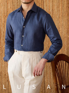 Mr. Deer Three Versatile Breathable Linen Long Sleeve Casual Shirt Basic Summer Menswear Lightweight Absorbent Summer Shirt