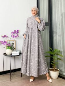 Gamis faradina viral lebaran terbaru 2024 // gamis estetik bunga kecil // gamis ramadhan kekinian // baju lebaran lengan panjang wanita