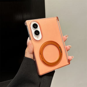 Ốp Lưng Điện Thoại Samsung Galaxy Z Fold Ultra 7 6 5 4 5G Trong Suốt Cứng Cáp Chất Liệu PC Tích Hợp Giá Đỡ Xoay 360 Độ - Chống Sốc
