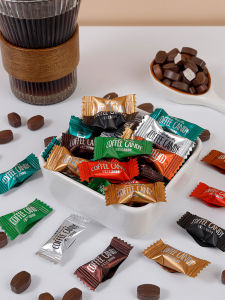 Coffee Bean Candy Energizing Brain Awakening New Year Goods Snacks Aromatic Black Coffee Candy 1 Pound Jieyao Bear Brand