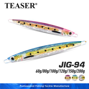 TEASER J94 60g-200g 3D Printed Slow Jigging Metal Lure Fast Retrieve Metal Jig Lure Sea Fishing Boat Fishing