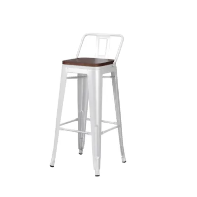 Modern Simple Bar Stool High Chair With Back