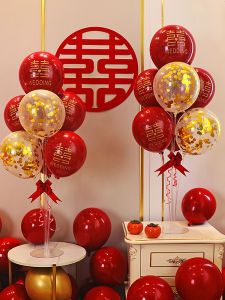 Wedding Bedroom Scene Decoration Balloon Base Stand Creative Wedding Road Guide Full Set Festive Decorative Latex Balloon