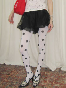 Tất Nữ Vintage Chấm Bi Gợi Cảm Siêu Co Giãn Thời Trang Y2k Mùa Xuân Thu Màu Trơn