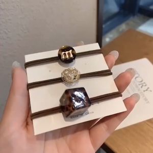 Ikat Karet Rambut Wanita 3pcs Set Cute Goldy Brown Woman Hair Rubber Band JOFIK112
