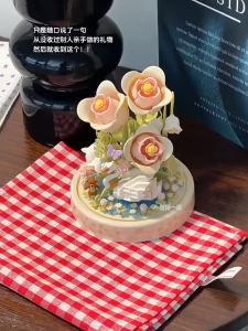Building block Flower bouquet assembly toy Flowers Bricks With Light DIY craft gift for adults and teachers
