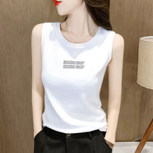 LINGLONGDAI | Pure Cotton White Camisole Womens Vest 2025 New Style Spring Autumn Slimming Sleeveless Backless Base Shirt Trendy Inner Wear