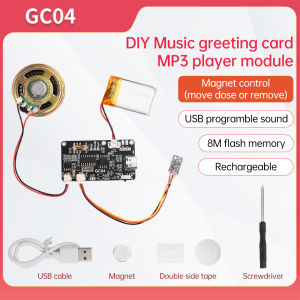 GC04 Recording Greeting Card Mechanism MP3 Downloadable Voice Module Creative Gift Box Christmas & Birthday Cards Music Cover