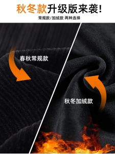 High Waist plus Size Fleece Lined Loose Fit Sport Pants Womens Autumn New Style Straight Leg Harlan Pants Cuffed Pants