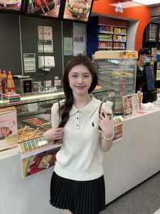 ลําลองปักคอปกถักฤดูร้อนสไตล์ใหม่เกาหลีหลวมเดินทางเสื้อยืดผู้หญิงเสื้อสวมหัวแขนสั้น