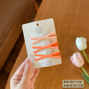 Korean Japanese Style Gradient Cross Hair Clips Cute Girl Series Candy Colored Forehead Clips Fashionable Hair Accessories