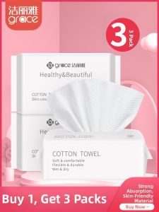GRACE | 3-Packs Thick Non-Cotton Facial Wipes for Women with Makeup Removal