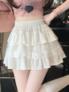 Váy Ngắn Chữ a Xếp Ly Trắng Cho Nữ Mùa Hè Phong Cách Ballet Váy Ngắn Cỡ Nhỏ Cạp Cao Thon Gọn Váy Nửa Thân