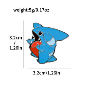 Bandai | Snivy Gible Gyarados Inspired Enamel Pins Collectible Lapel Brooches for Backpacks Bags Anime Pin Gift for Fans